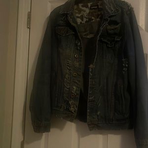 Denim jacket with cut out all over by Carbon!!!